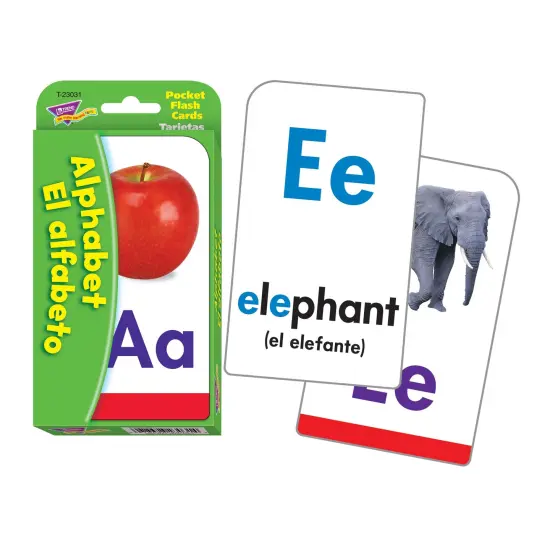 Alphabet/El Alfabeto (EN/SP) Pocket Flash Cards, 6 Packs {3}