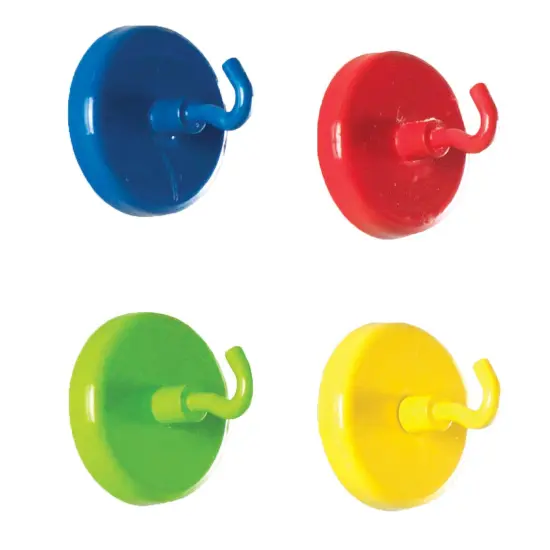 Super Strong Magnetic Hooks, Assorted Colors, Pack of 4 {1}