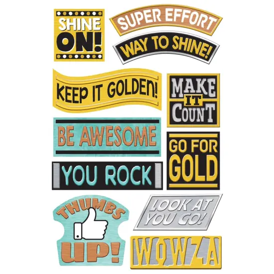 I &hearts; Metal Motivating Messages superShapes Stickers - Large, 88 Per Pack, 6 Packs {3}