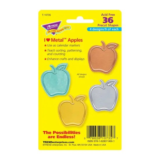 I &hearts; Metal&trade; Apples Mini Accents Variety Pack, 36 Per Pack, 6 Packs {3}