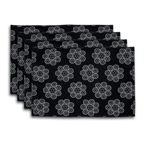 Star Wars White Imperial Logo Black Outdoor Dining Placemats - Set Of 4 {1}