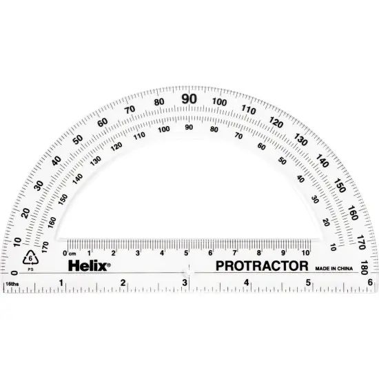 180 Degree Standard Protractor, 6", Pack of 25 {2}