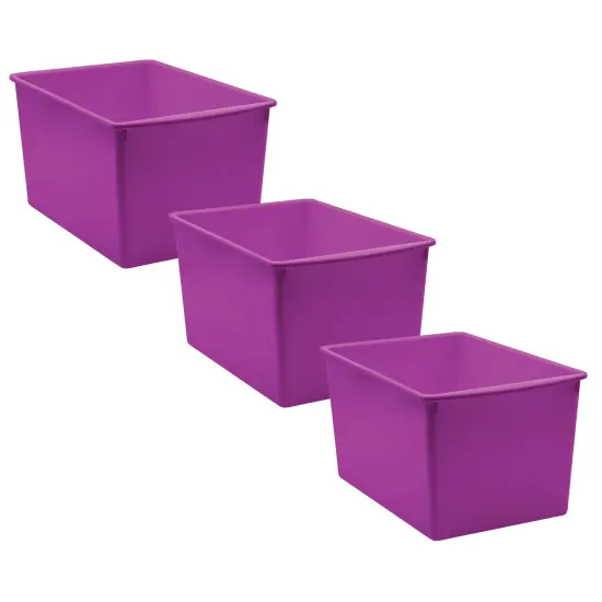 Purple Plastic Multi-Purpose Bin, Pack of 3 {1}
