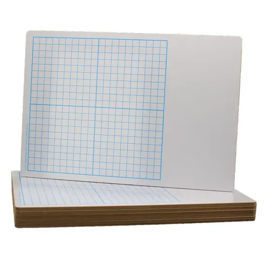 Two Sided 1/2" Graph Dry Erase Board, 11" x 16, Pack of 12 {2}
