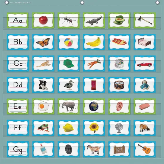 Calming Blue 7 Pocket Chart, 28" x 28" {2}