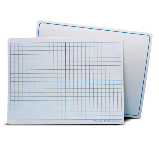 Magnetic Dry Erase Learning Mat, Two-Sided XY Axis/Plain, 9" x 12", Pack of 12 {1}