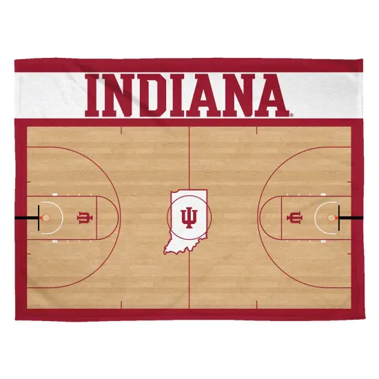 Sleep Squad Indiana Hoosiers Basketball Court 60&rdquo; x 80&rdquo; Raschel Throw Blanket {3}