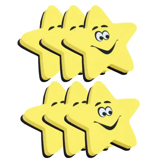 Magnetic Whiteboard Eraser, Star, Pack of 6 {1}
