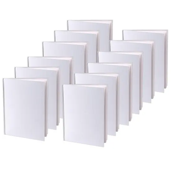Hardcover Blank Book 6" x 8" Portrait, White, Pack of 12 {1}