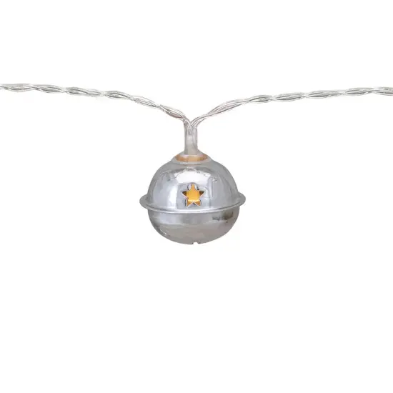 Northlight LED Christmas Bells Fairy Lights - 5.5' - Clear Wire - Silver - 10ct {7}
