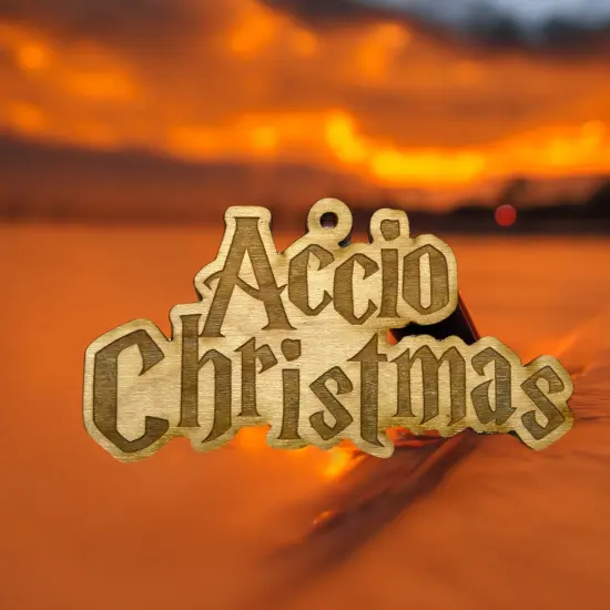 Ornament - Accio Christmas - Raw Wood 2x4in {5}