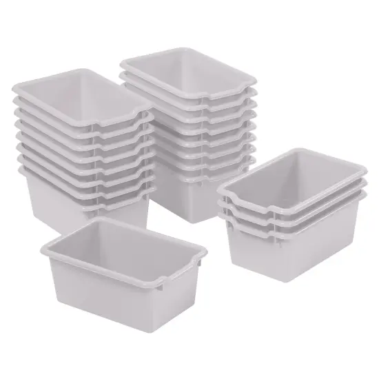 Scoop Front Storage Bins, Multipurpose Organization, 20-Pack Light Grey {1}