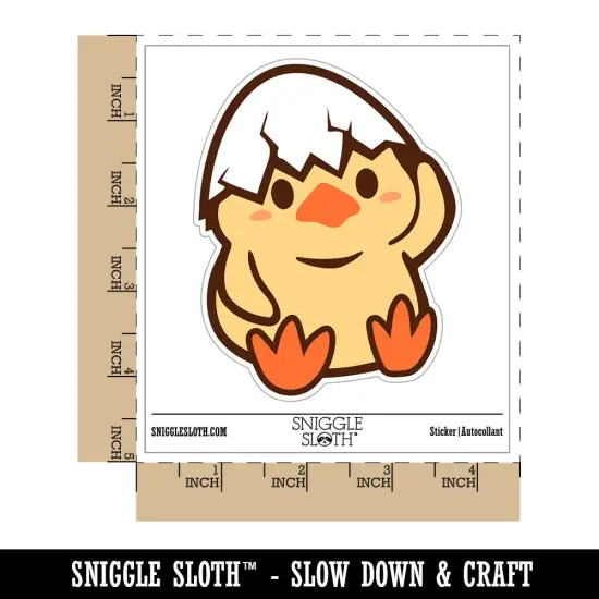 Sweet Chicken Hatchling with Egg Shell Waterproof Vinyl Phone Tablet Laptop Water Bottle Sticker Set - 5 Pack {1}