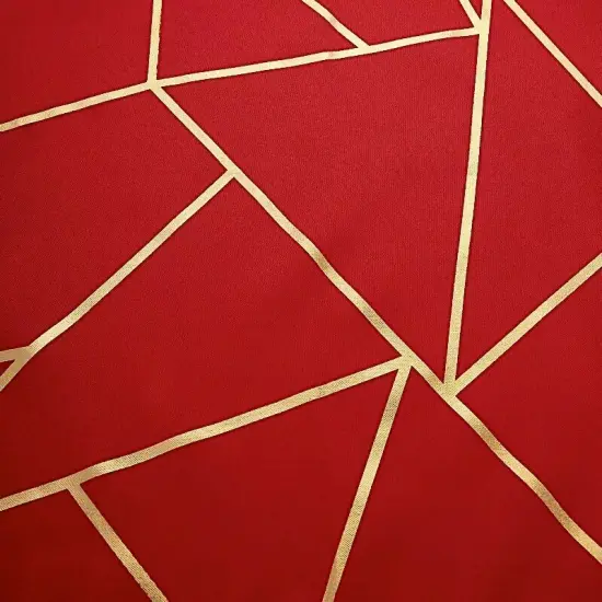 5 RED GOLD 20" Polyester NAPKINS Geometric Pattern {4}