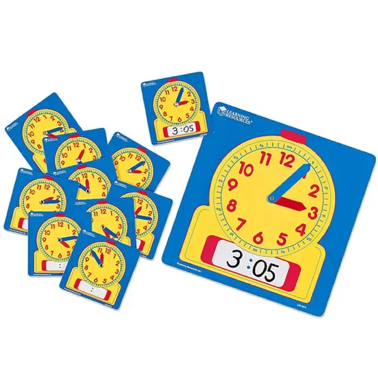 Write & Wipe Clocks Classroom Set, 1 Demonstration Clock, 24 Student Clocks {1}