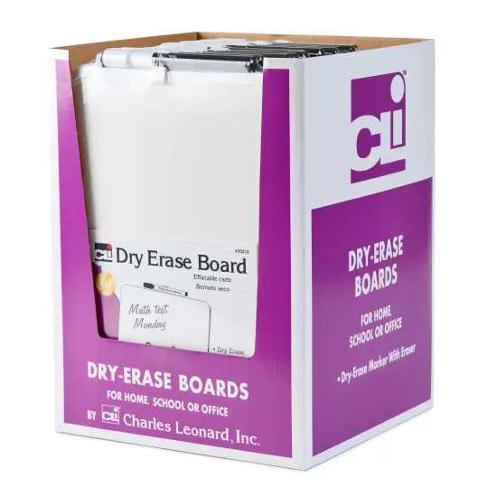 Dry Erase Boards, Framed with Markers & Eraser, White, Pack of 12 {1}