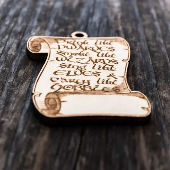 Ornament - Fantasy Rules - Raw Wood 3x3in {3}