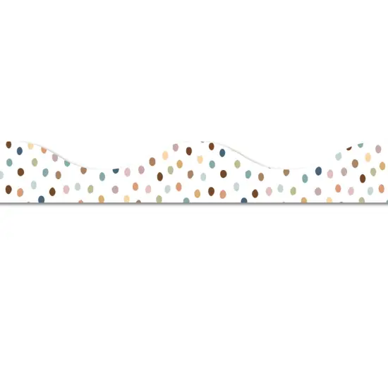 Magnetic Scallop Border, 12" x 1", Everyone is Welcome Painted Dots, 12 Feet Per Pack, 6 Packs {3}