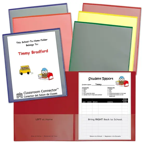 Classroom Connector School-To-Home Folder, Assorted Colors, Pack of 6 {1}