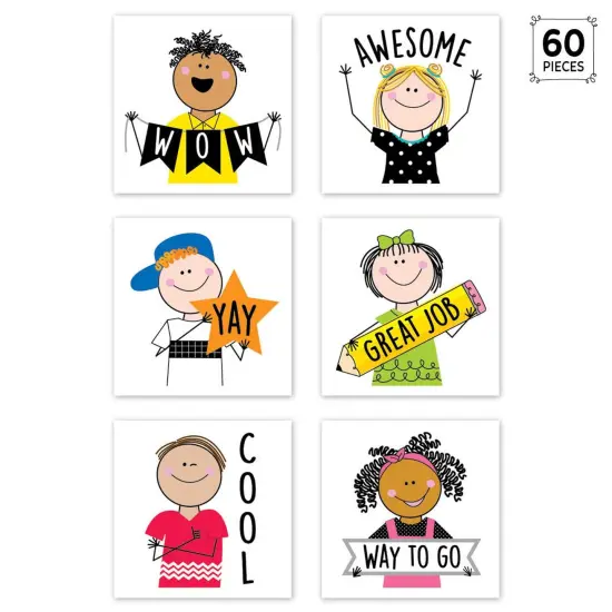 Stick Kids Rewards Stickers, 1-1/2", 60 Per Pack, 6 Packs {2}