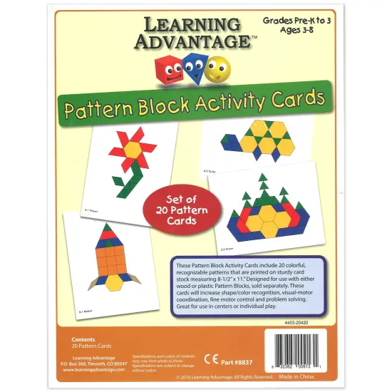Pattern Block Activity Cards - 20 Per Set - 3 Sets {6}