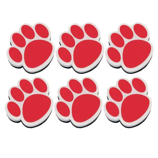 Magnetic Whiteboard Eraser, Red Paw, Pack of 6 {1}