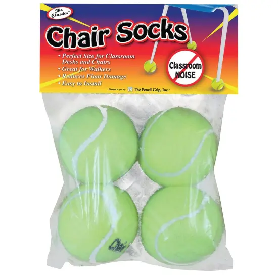 Chair Socks, Yellow, 4 Per Pack, 6 Packs {2}