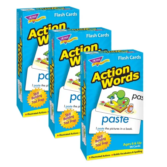 Action Words Skill Drill Flash Cards, 3 Packs {1}