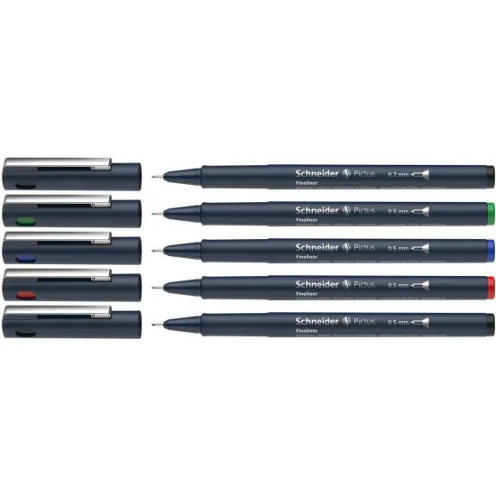 Pictus Fineliners, Wallet, 5 Pieces, Assorted Colors and Sizes {1}