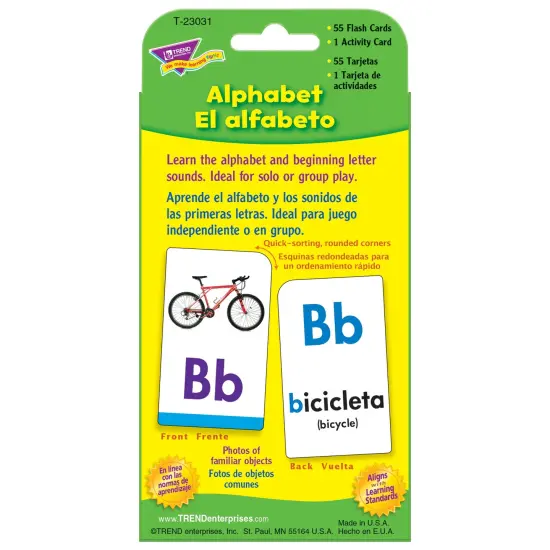 Alphabet/El Alfabeto (EN/SP) Pocket Flash Cards, 6 Packs {5}