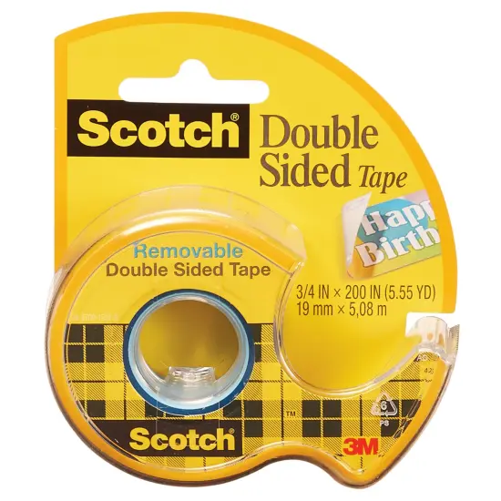 Removable Double Sided Tape, 3/4" x 200", 6 Rolls {2}