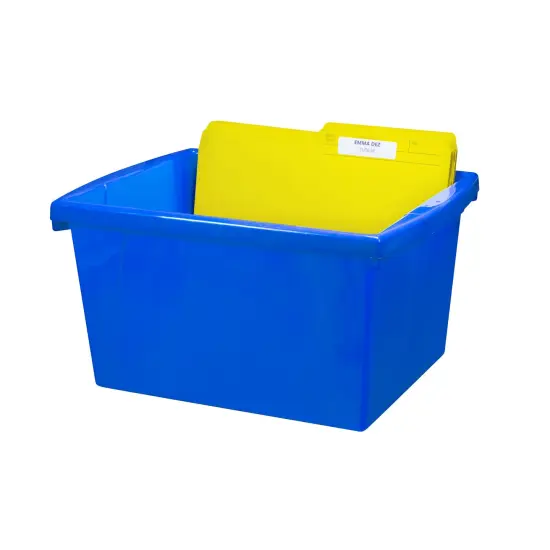 4 Gallon Classroom Storage Bin, Blue, Pack of 3 {6}