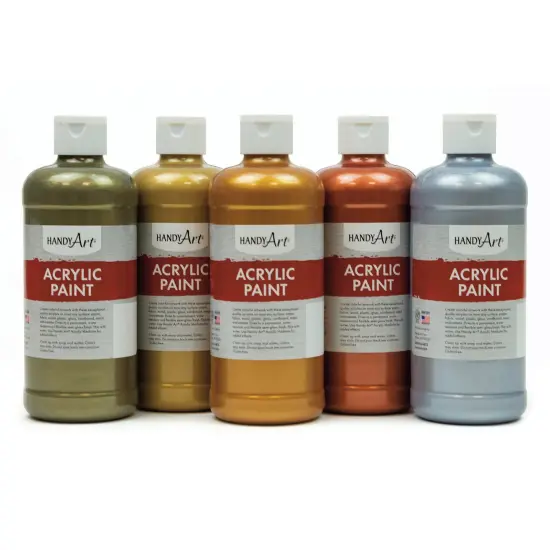 Metallic Acrylic Paint, 16 oz, Set of 5 {1}