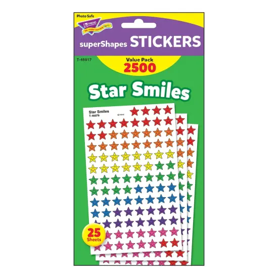 Star Smiles superShapes Stickers Value Pack, 2500 Per Pack, 3 Packs {2}