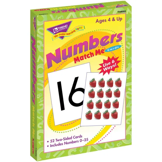 Numbers 0-25 Match Me Cards, 6 Sets {2}