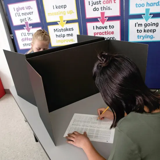 Privacy Boards, Black, 48" x 16", 4 Per Pack, 2 Packs {3}