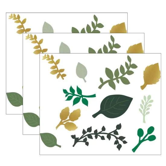 Green and Gold Paper Leaves, 40 Per Pack, 3 Packs {1}