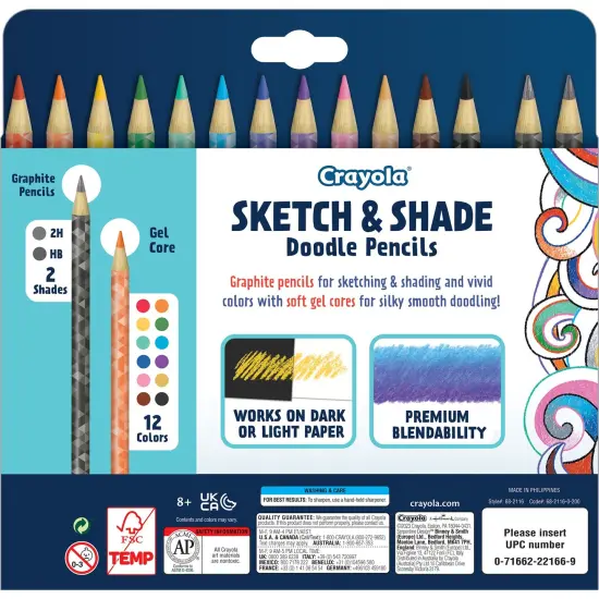 Doodle & Draw Sketch & Shade Doodle Pencil, 14 Per Pack, 2 Packs {6}