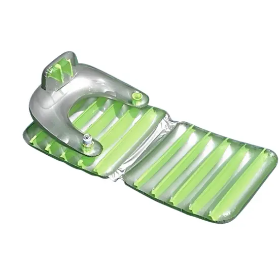 Pool Central Inflatable Swimming Pool Folding Lounge Chair Float - 74" - Green Silver {1}