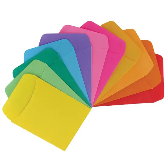Non-Adhesive Library Pockets, 3.5" x 4.875", 5 Colors, 30 Per Pack, 6 Packs {2}