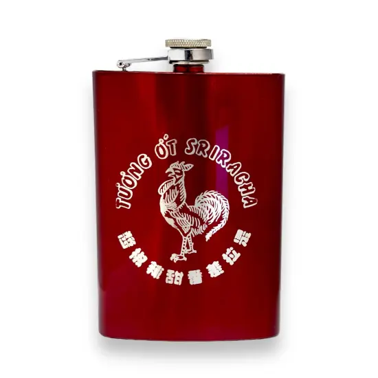 8oz RED Sriracha Flask {1}