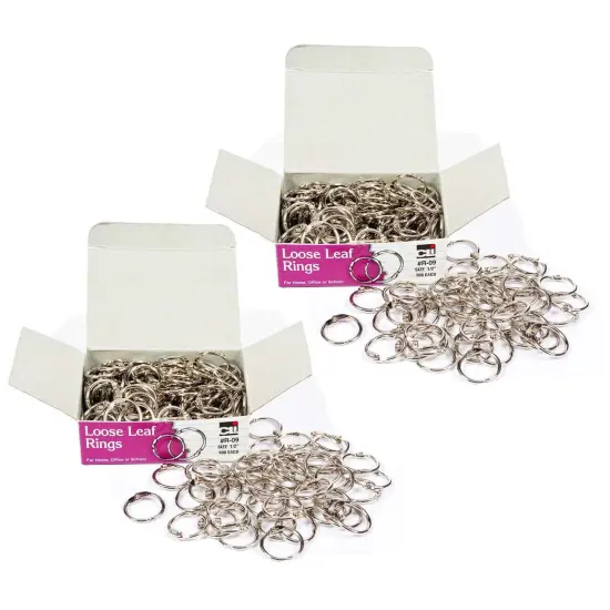 Loose Leaf Rings, 1/2", 100 Per Box, 2 Boxes {1}