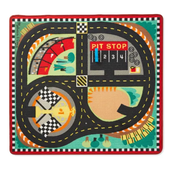 Round the Speedway Race Track Rug & Car Set {2}