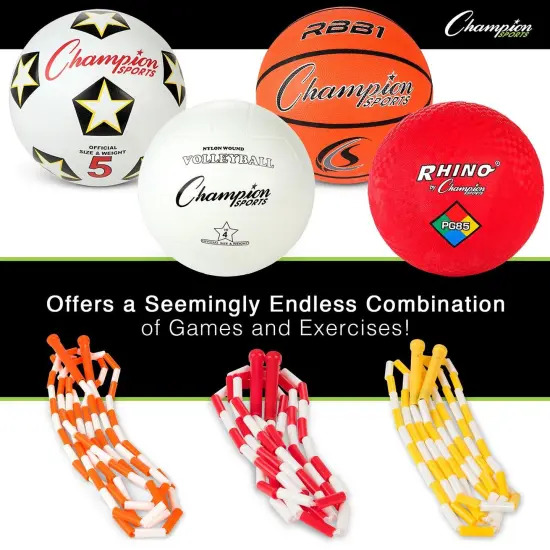 Physical Education Kit with 7 Balls & 14 Jump Ropes, Assorted Colors {2}