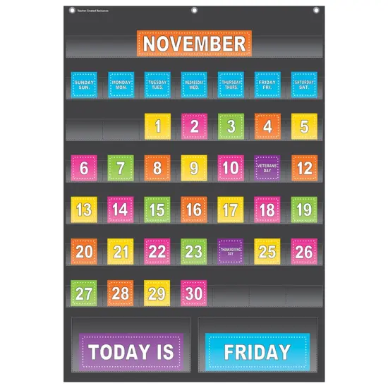 Black Calendar Pocket Chart (25" x 36") {2}