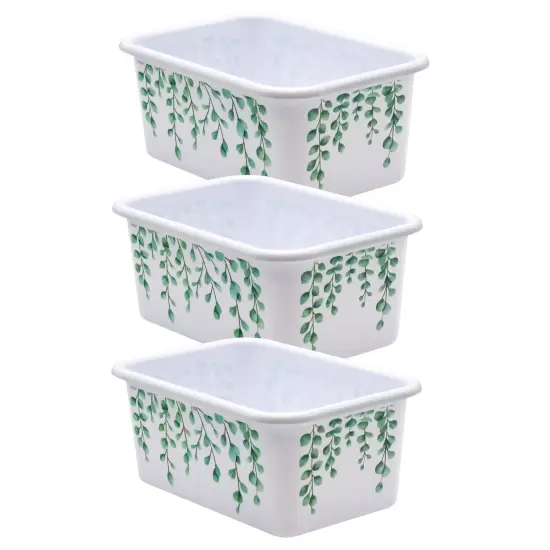 Eucalyptus Small Plastic Storage Bin, Pack of 3 {1}