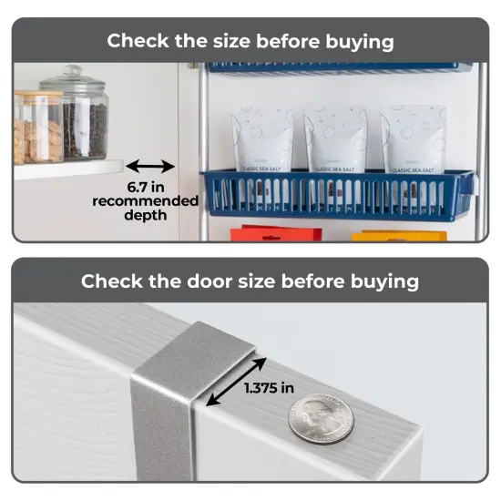 Smart Design 6-Tier Over-The-Door Hanging Pantry Organizer with 6 Full Baskets - Blue {6}