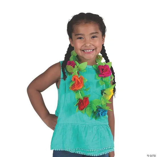 Fiesta Flower Polyester Leis - 6 Pc. {4}