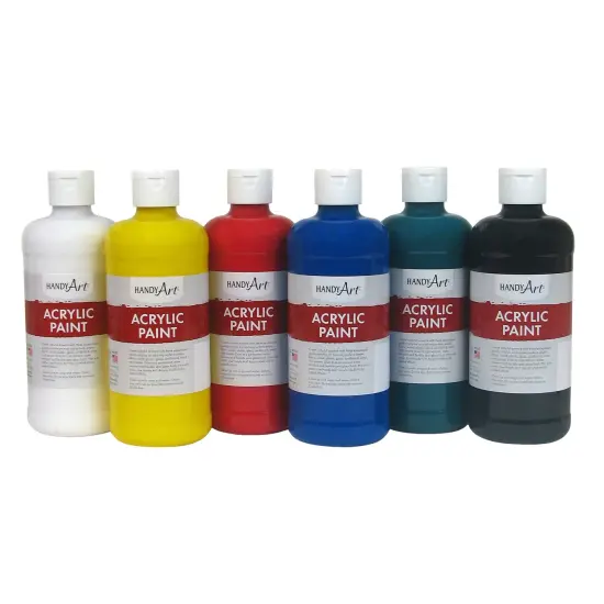 Acrylic Paint, Assorted Colors, 16 oz, Set of 6 {1}