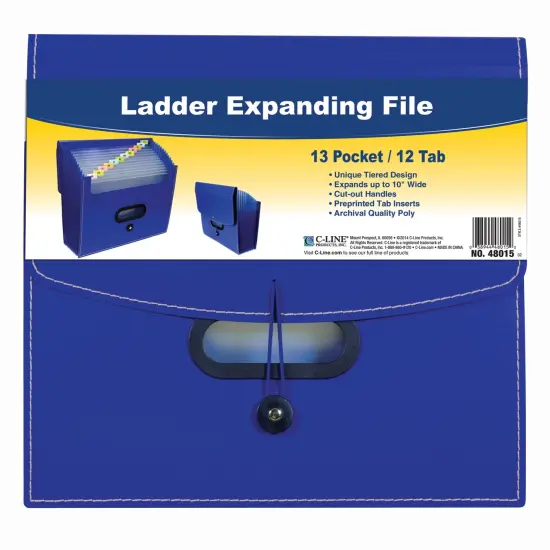 13-Pocket Ladder Expanding File, Blue {2}